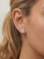 Lab Grown Diamond Radiant Silhouette Elongated Radiant Solitaire Stud Earrings