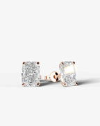 Lab Grown Diamond Velvet Contour Elongated Cushion Solitaire Stud Earrings