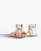 Lab Grown Diamond Velvet Contour Elongated Cushion Solitaire Stud Earrings