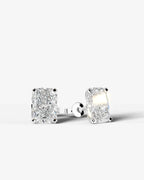 Lab Grown Diamond Velvet Contour Elongated Cushion Solitaire Stud Earrings