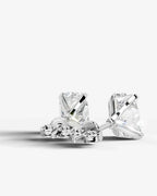 Lab Grown Diamond Velvet Contour Elongated Cushion Solitaire Stud Earrings