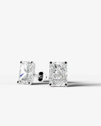 Lab Grown Diamond Radiant Silhouette Elongated Radiant Solitaire Stud Earrings