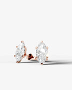 Lab Grown Diamond Monarch Contour Marquise Solitaire Stud Earrings