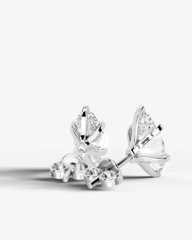 Lab Grown Diamond Monarch Contour Marquise Solitaire Stud Earrings