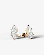 Lab Grown Diamond Monarch Contour Marquise Solitaire Stud Earrings