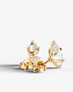 Lab Grown Diamond Monarch Contour Marquise Solitaire Stud Earrings