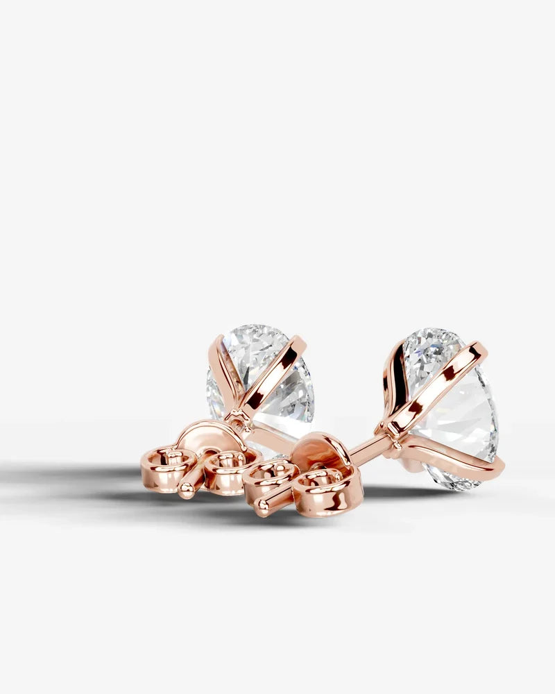 Lab Grown Diamond Grace Contour Oval Solitaire Stud Earrings