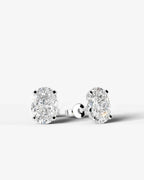 Lab Grown Diamond Grace Contour Oval Solitaire Stud Earrings
