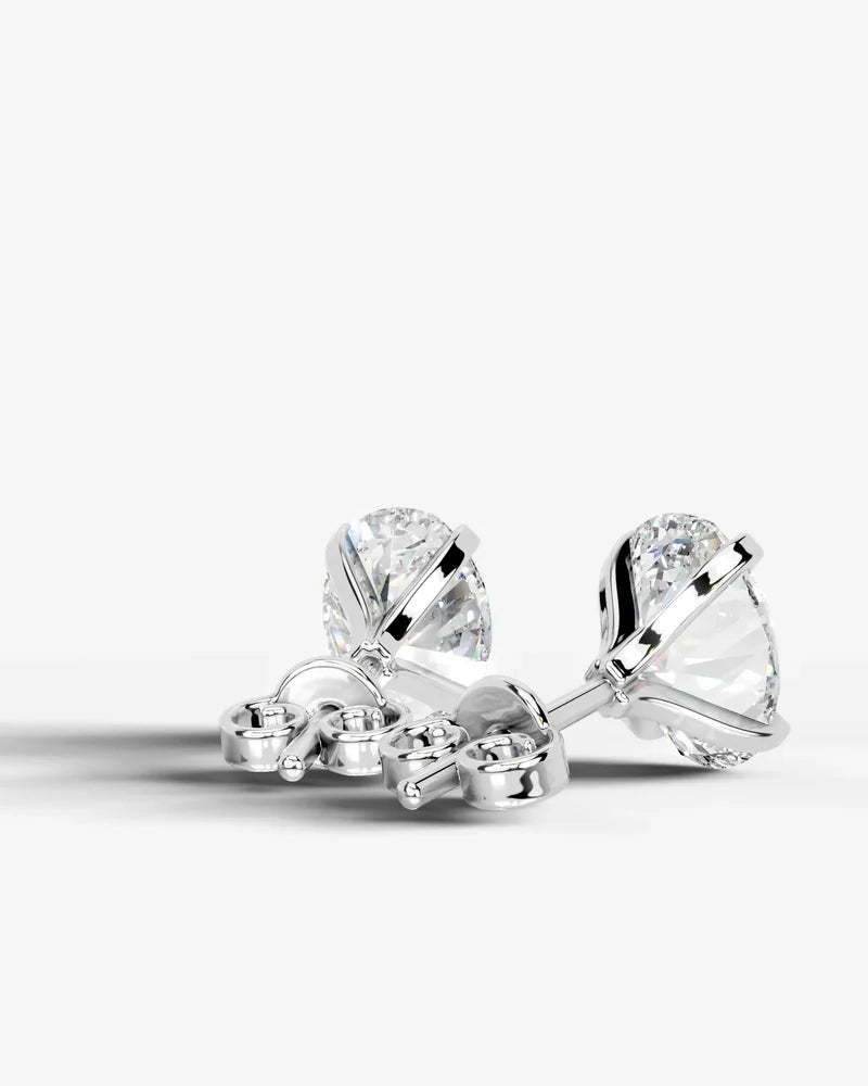 Lab Grown Diamond Grace Contour Oval Solitaire Stud Earrings