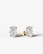 Lab Grown Diamond Grace Contour Oval Solitaire Stud Earrings