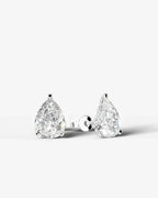 Lab Grown Diamond Teardrop Pure Pear Cut Solitaire Stud Earrings