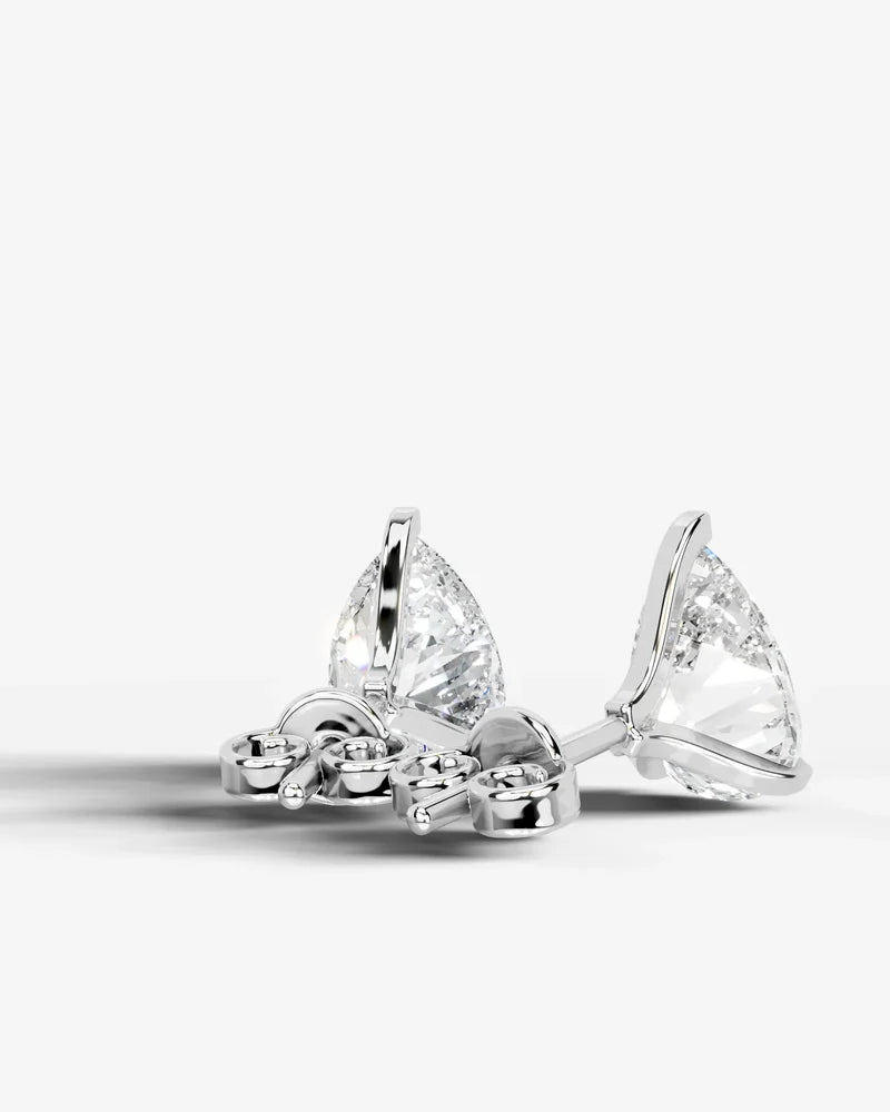 Lab Grown Diamond Teardrop Pure Pear Cut Solitaire Stud Earrings
