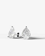 Lab Grown Diamond Teardrop Pure Pear Cut Solitaire Stud Earrings