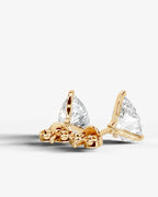 Lab Grown Diamond Teardrop Pure Pear Cut Solitaire Stud Earrings