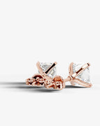Lab Grown Diamond Geometric Edge Princess Cut Solitaire Stud Earrings