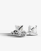 Lab Grown Diamond Geometric Edge Princess Cut Solitaire Stud Earrings