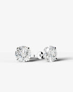 Lab Grown Diamond Round Starlight Solitaire Stud Earrings
