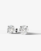 Lab Grown Diamond Round Starlight Solitaire Stud Earrings