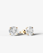 Lab Grown Diamond Round Starlight Solitaire Stud Earrings