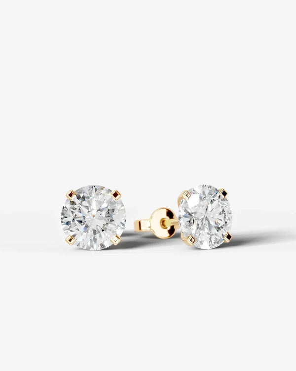 Lab Grown Diamond Round Starlight Solitaire Stud Earrings