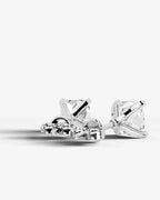 Lab Grown Diamond Pillow Precision Square Cushion Solitaire Stud Earrings