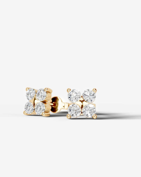 Lab Grown Diamond Quad Cluster Stud Earrings