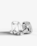 Lab Grown Diamond Velvet Halo Elongated Cushion Cut Stud Earrings