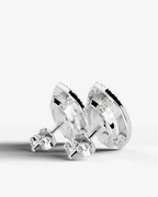 Lab Grown Diamond Pointed Marquise Cut Halo Stud Earrings