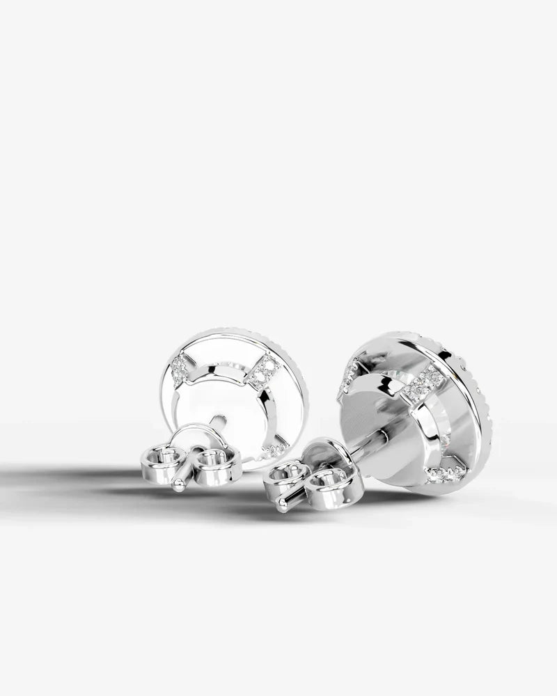 Lab Grown Diamond Celestial Radiance Round Cut Halo Stud Earrings