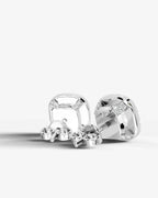 Lab Grown Diamond Pillow Precision Square Cushion Cut Halo Stud Earrings