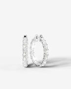 Lab Grown Diamond Radiant Full Circle Hoop Earrings