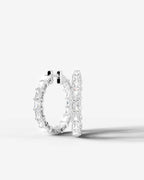 Lab Grown Diamond Radiant Full Circle Hoop Earrings