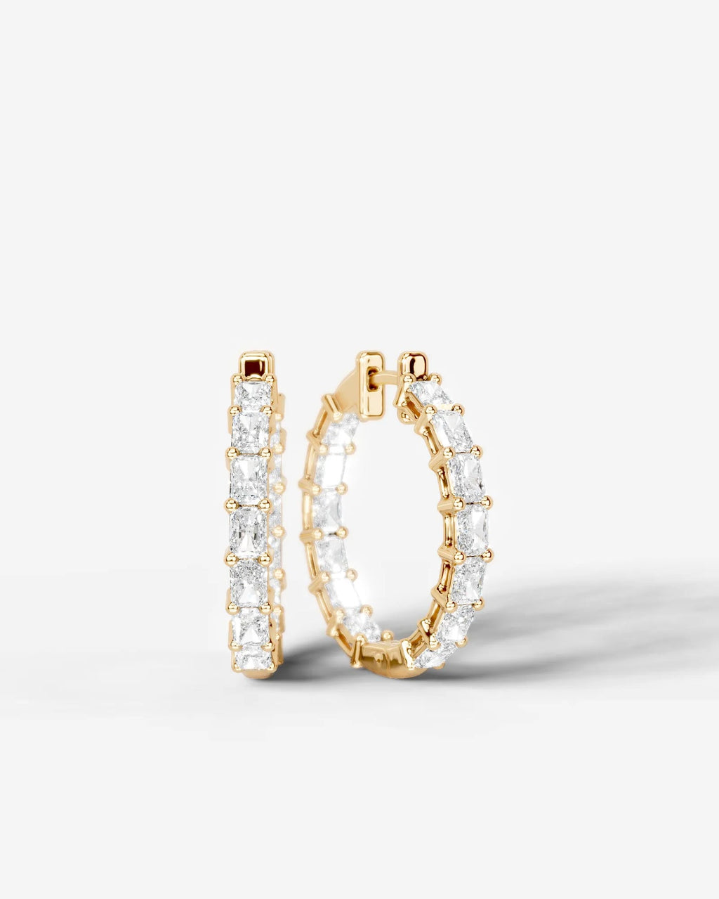 Lab Grown Diamond Radiant Full Circle Hoop Earrings