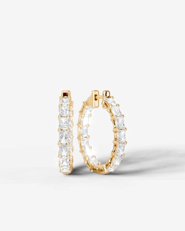 Lab Grown Diamond Radiant Full Circle Hoop Earrings