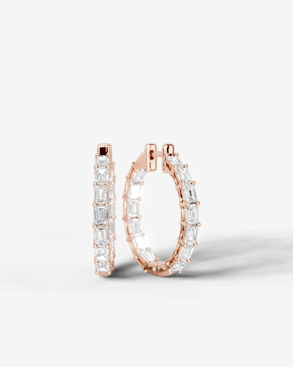 Lab Grown Diamond Emerald Full Circle Hoop Earrings
