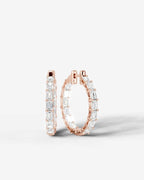 Lab Grown Diamond Emerald Full Circle Hoop Earrings