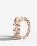 Lab Grown Diamond Emerald Full Circle Hoop Earrings