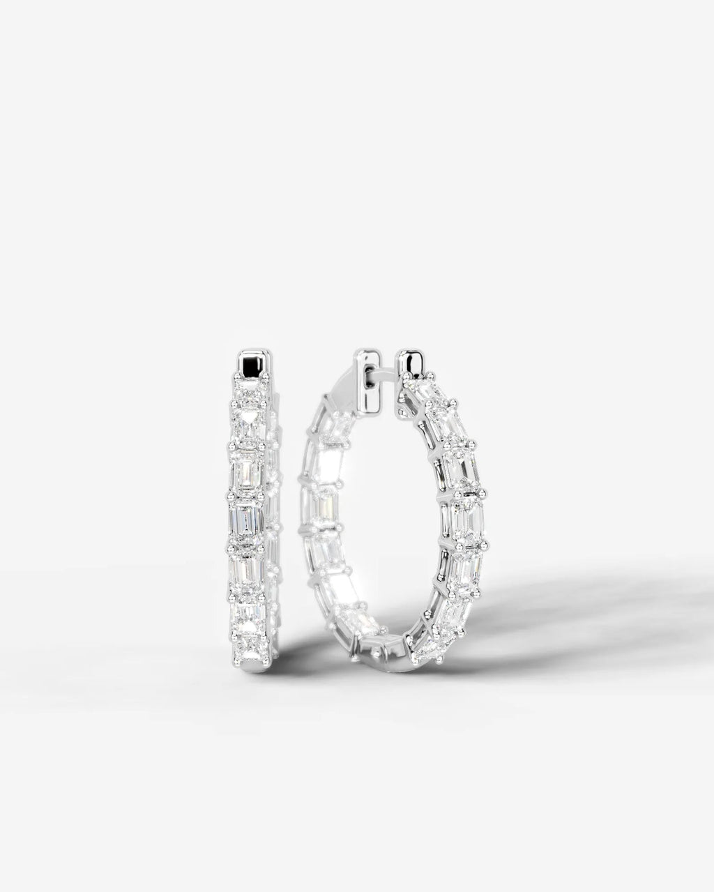 Lab Grown Diamond Emerald Full Circle Hoop Earrings