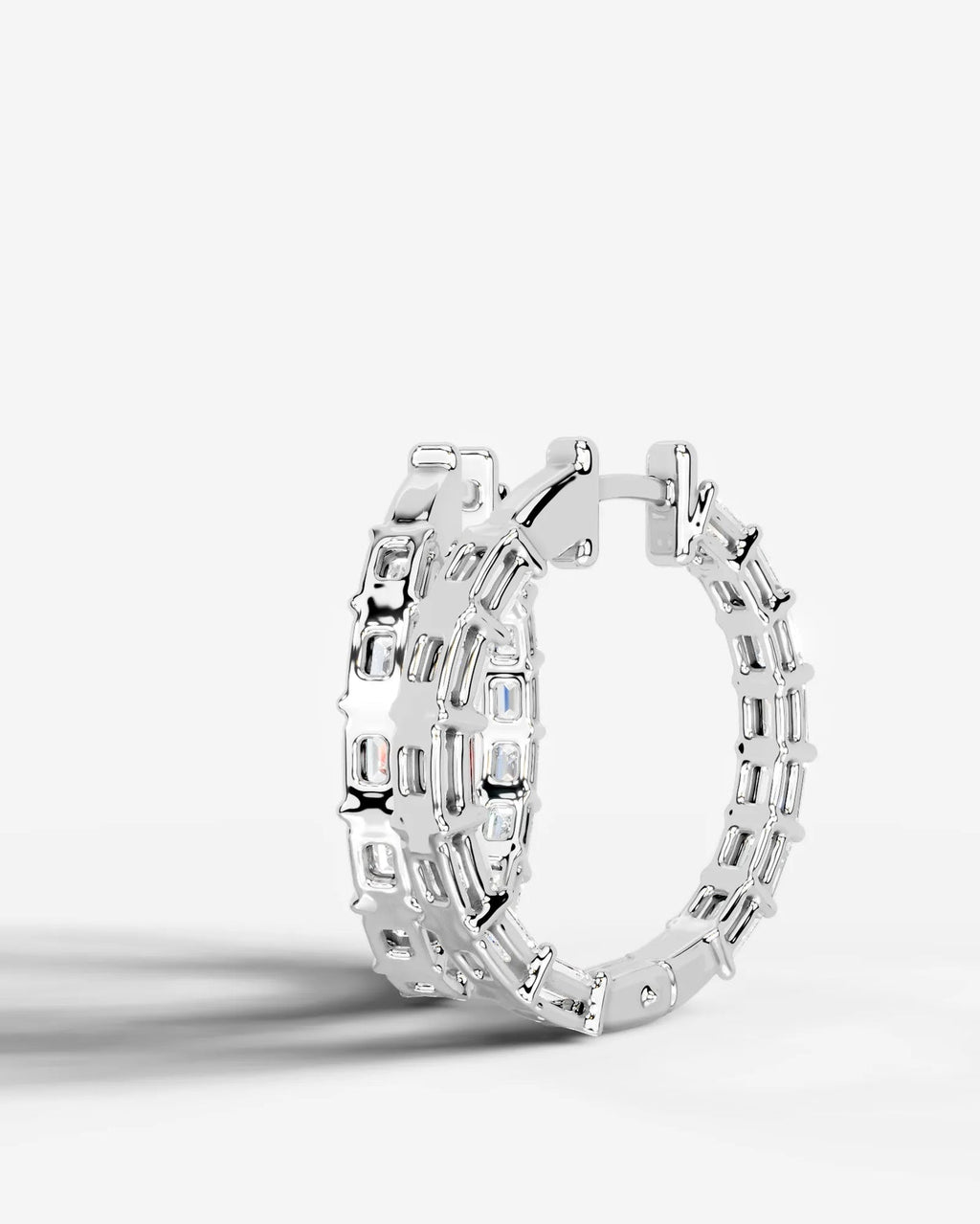 Lab Grown Diamond Emerald Full Circle Hoop Earrings