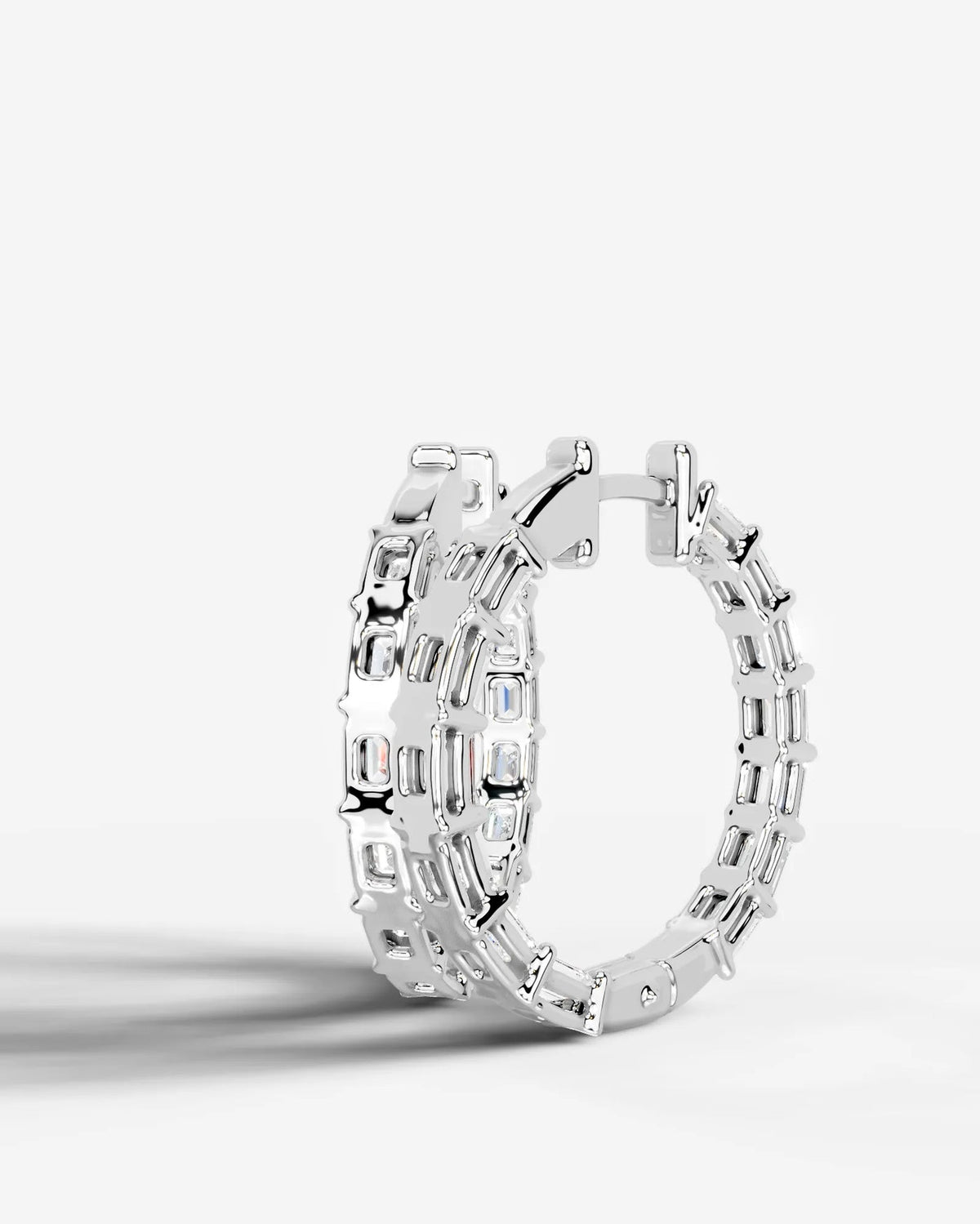 Lab Grown Diamond Emerald Full Circle Hoop Earrings