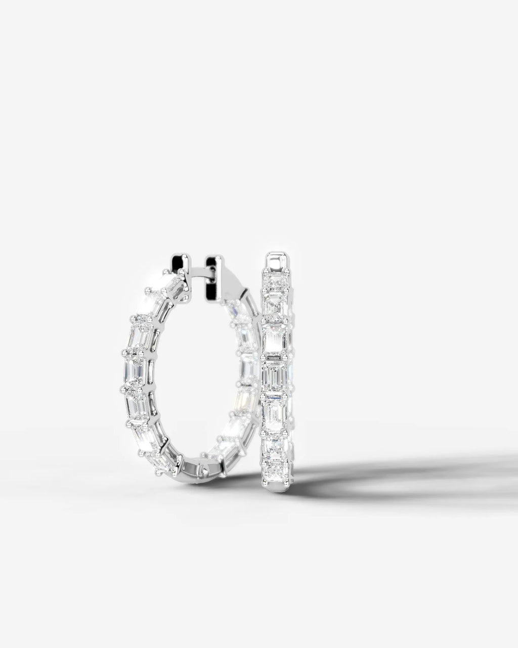 Lab Grown Diamond Emerald Full Circle Hoop Earrings
