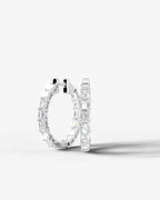Lab Grown Diamond Emerald Full Circle Hoop Earrings