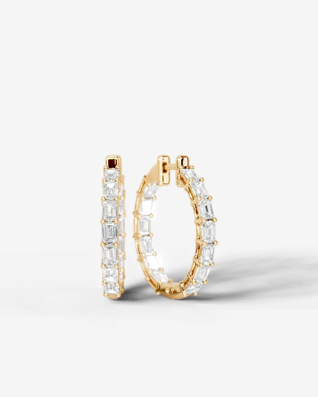 Lab Grown Diamond Emerald Full Circle Hoop Earrings
