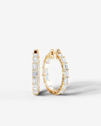 Lab Grown Diamond Emerald Full Circle Hoop Earrings