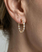 Lab Grown Diamond Marquise Full Circle Hoop Earrings