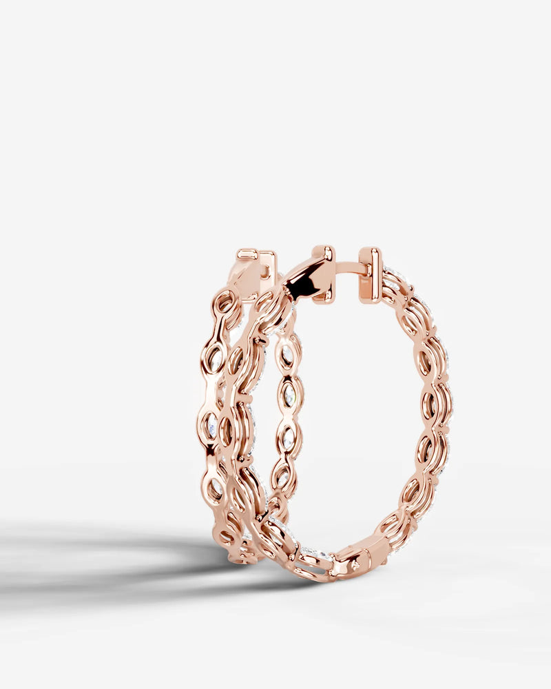 Lab Grown Diamond Marquise Full Circle Hoop Earrings