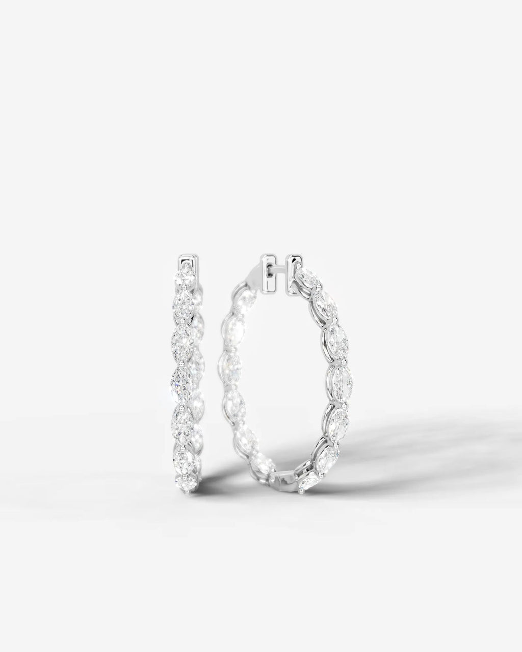 Lab Grown Diamond Marquise Full Circle Hoop Earrings