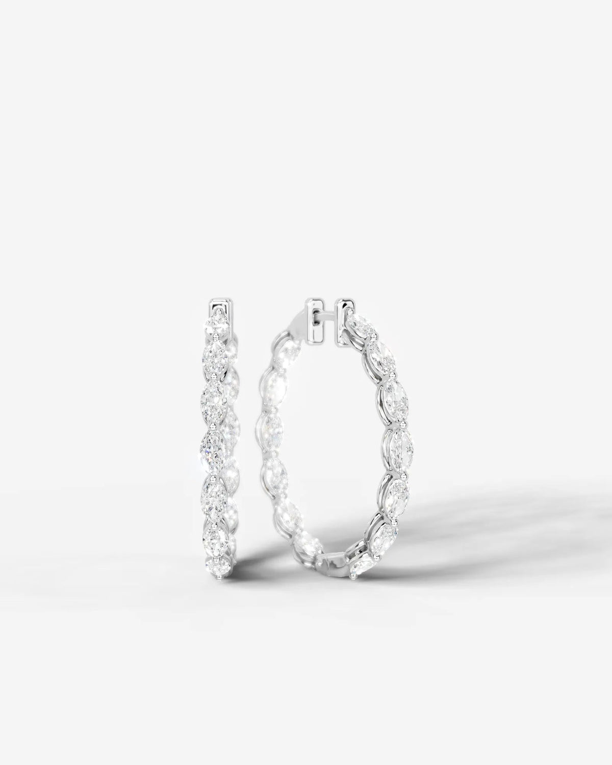 Lab Grown Diamond Marquise Full Circle Hoop Earrings