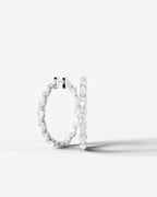 Lab Grown Diamond Marquise Full Circle Hoop Earrings