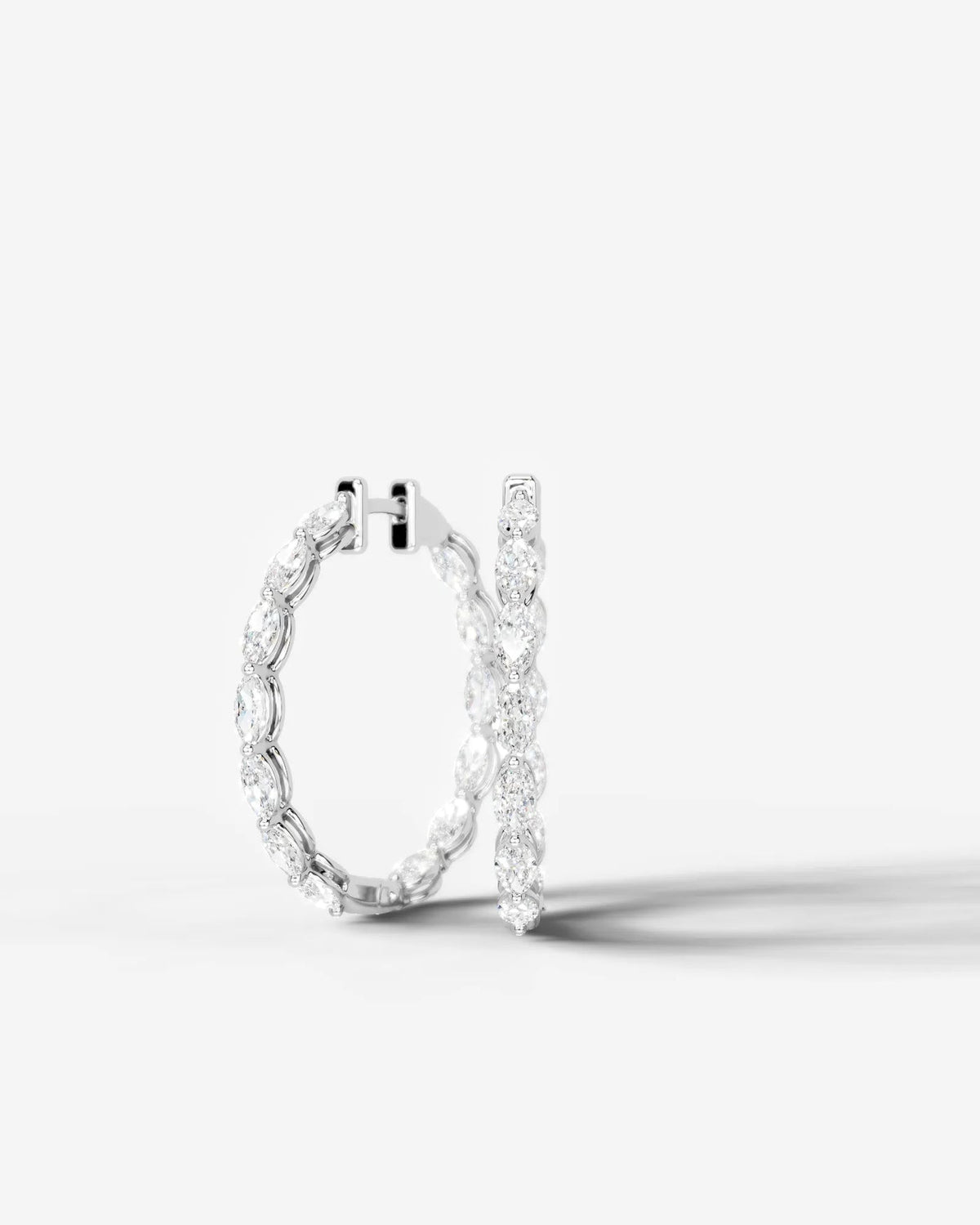 Lab Grown Diamond Marquise Full Circle Hoop Earrings